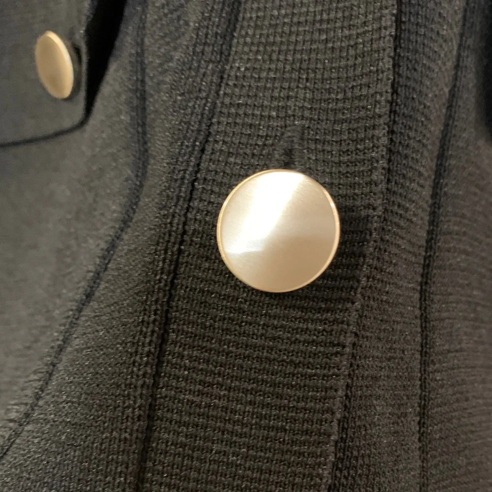 RW&CO. Black Cropped Boxy Blazer with Silver Buttons - Picture 8 of 8